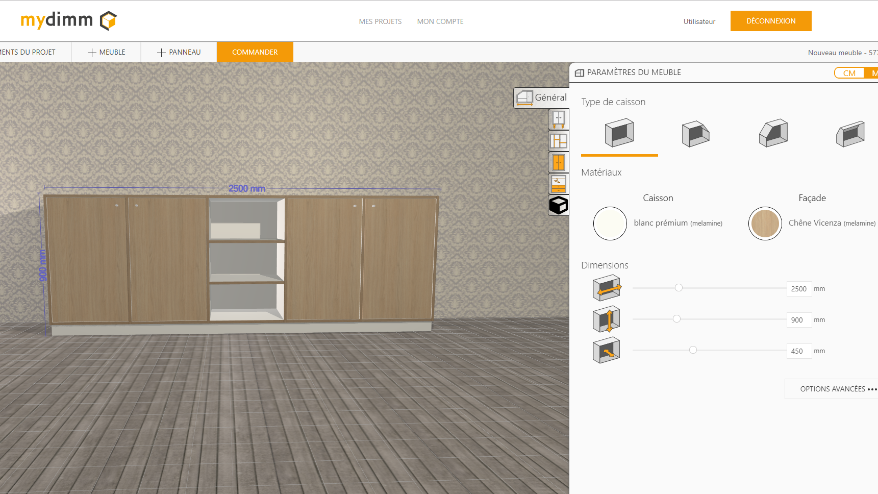 Conceptions de Placards sur Configurateurs en Ligne 3D MyDimm